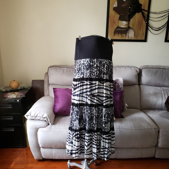 Chico's: Animal Print Maxi Skirt - Picture 2 of 5